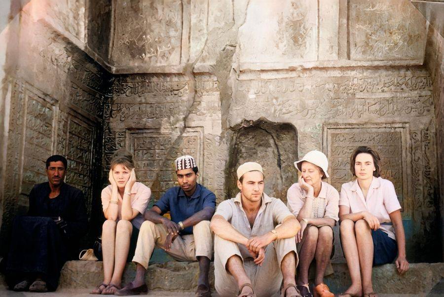 Chihil Zina, Qandahar. From L to R: a local tour guide, Valerie, Faruq, Patrick, Aunty Hilda, Patricia